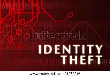Identity Theft Concept Abstract Background on Red