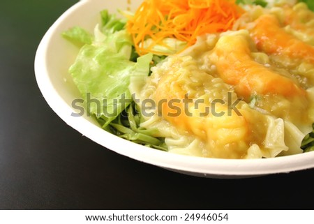 Chinese Green Tea Noodles and Dumplings Food