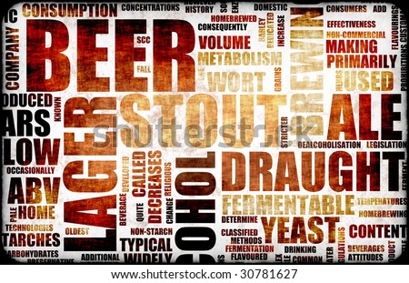 Beer Related Text Design Element as Background