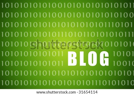 Blogs Abstract on Green Background Digital Tech