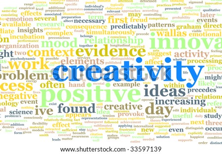 Creativity as a Text Cloud Abstract Background Art