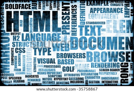 Html Background Codes on Blue Html Script Code As An Background Stock Photo 35758867