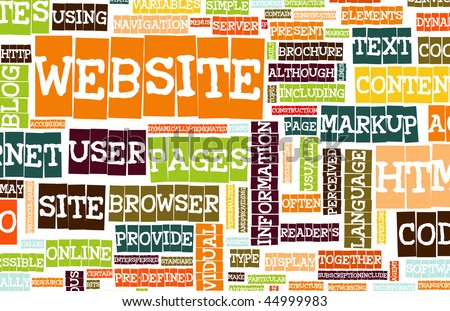 Website Internet Word Cloud as a Background