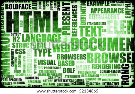 Html Background Code on Green Html Script Code As A Background Stock Photo 52134865