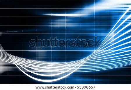 Blue Futuristic Technology Background with Wild Lines
