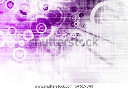 Purple Information Highway With Circuit Lines Art