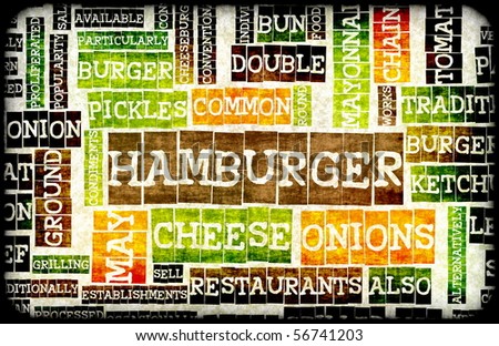 Hamburger Menu in a American Fast Food Restaurant