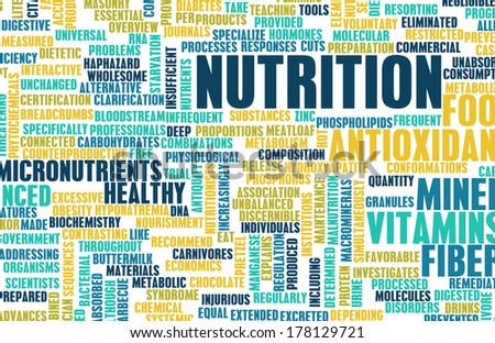 Nutrition Abstract as a Word Cloud Art