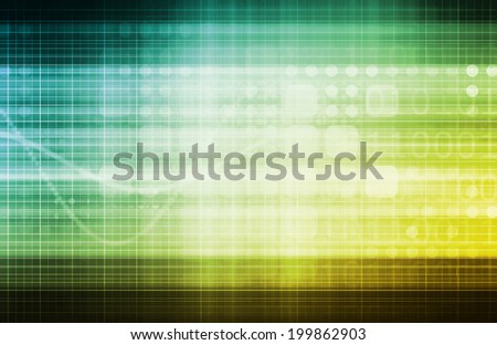 Conceptual Business Chart Background with Technology Art