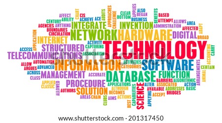 Technology Concept as a Abstract Word Cloud Art