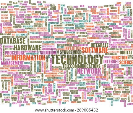 Technology Word Cloud as a Business Concept Art