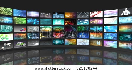 Television Production Technology Concept with Video Wall