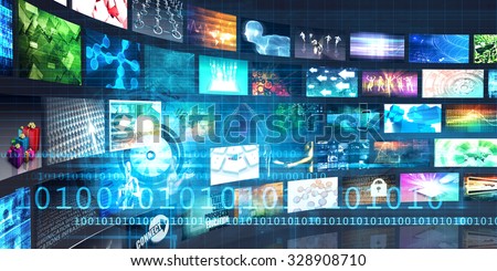 Digital Multimedia Entertainment and Internet Business Concept