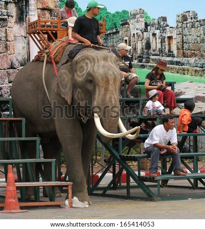 SURIN, THAILAND - NOVEMBER 15: The street parade of the Elephant Roundup Festival in Surin, Thailand on the 15th November, 2013.