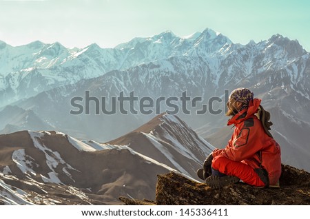 Man Meditating In Mountains