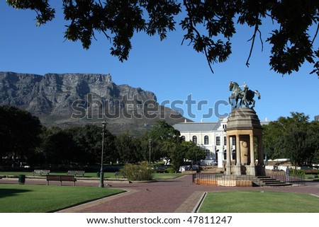 The Company Gardens in Cape Town with Table Mountain in the background.