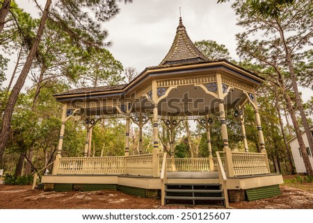 Williams Park Bandstand in the Pinellas County Heritage Village. The original Bandstand in St. Petersburg was built about 1894 and was later demolished.