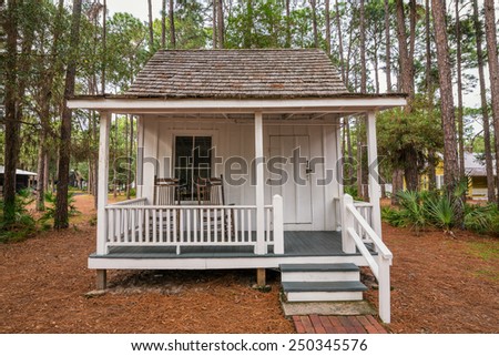 LARGO, FLORIDA - JANUARY 14, 2015 :  Boyer Cottage in the Pinellas County Heritage Village. Built in 1878 in Tarpon Springs, this \