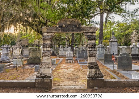 Jewish section of the historic Bonaventure Cemetery in Savannah, Georgia