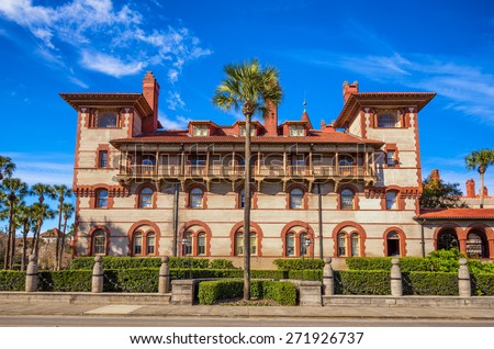 Historic Flagler College in St. Augustine, Florida, USA. It is  a private four-year liberal arts college founded in 1968.