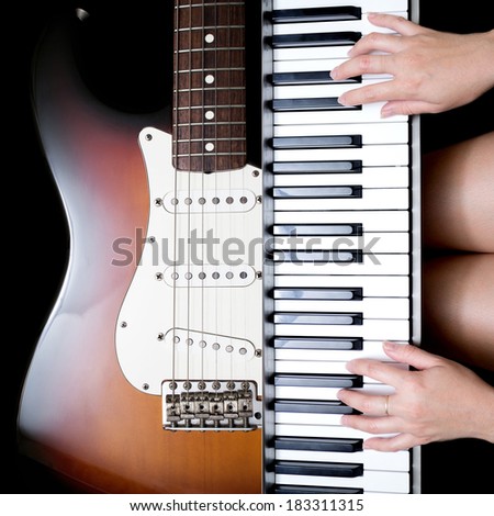 electric guitar and piano