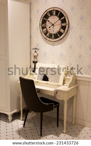 dressing table, vanity corner for small space in room vintage design interior