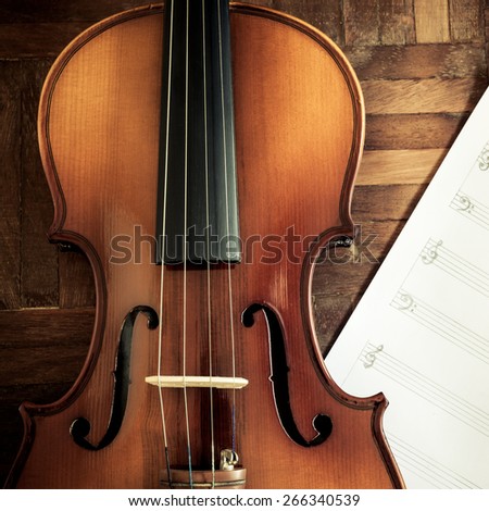 classical Violin on blank Music sheet for music composer concept background