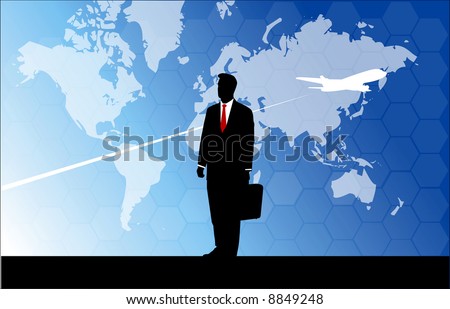 businessman travel around the world
