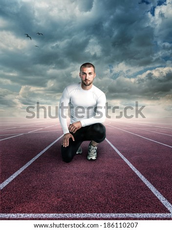 Runner on a tartan track