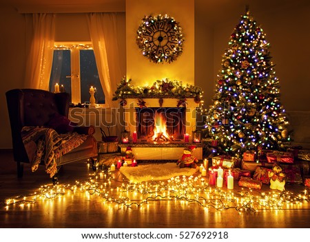 Beautiful decorated living room for christmas