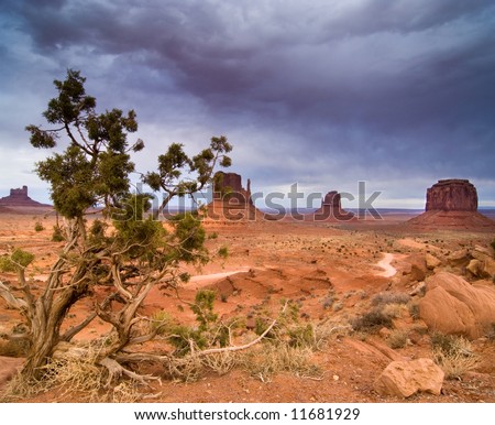 Storm clouds in the monument valley national park