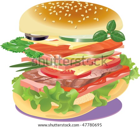 Cartoon Big Sandwich
