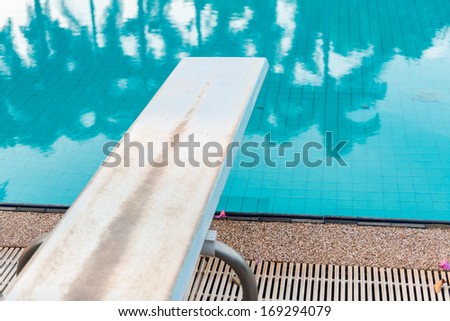 A Springboard to dive at swimmingpool