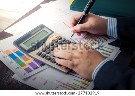 Businessman working in the office on the office desk