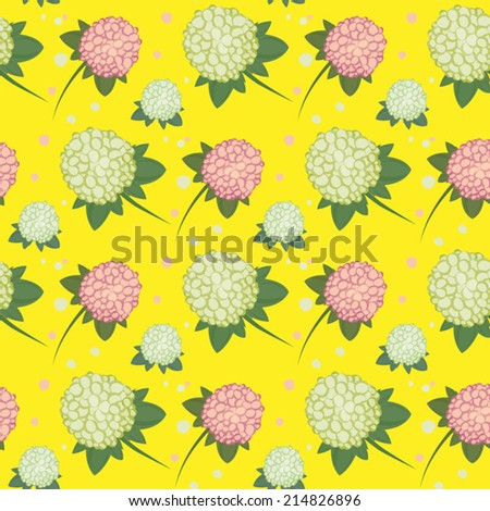 Hydrangea Flowers - seamless vector background