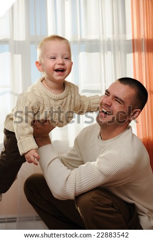Happy daddy with the son