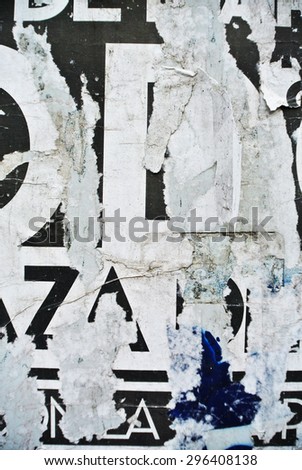 Photograph of urban random collage background or typography texture