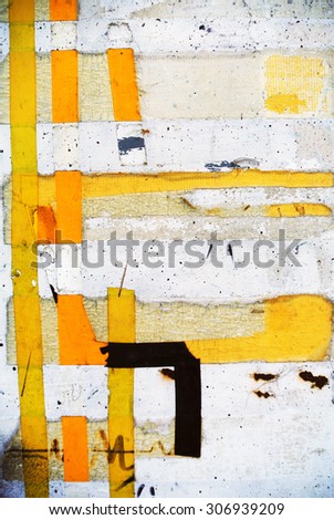 Photograph of urban random collage background or geometric texture
