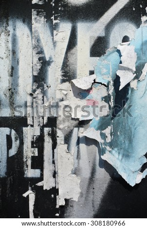 Photograph of urban collage background or stencil paper texture