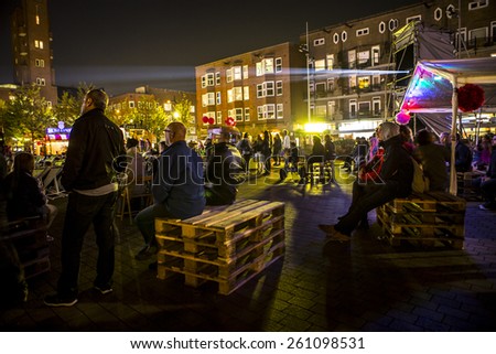 Amsterdam, The Netherlands, 12 September 2014, at West\'ival, a free open air Cinema and culture festival on Mercatorplein. spectator during the screening