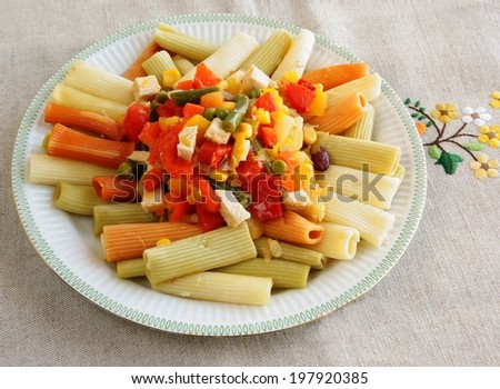 pasta with meat and vegetable for dinner