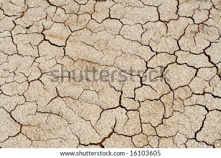 dried climate, fissured cracked earth and sand