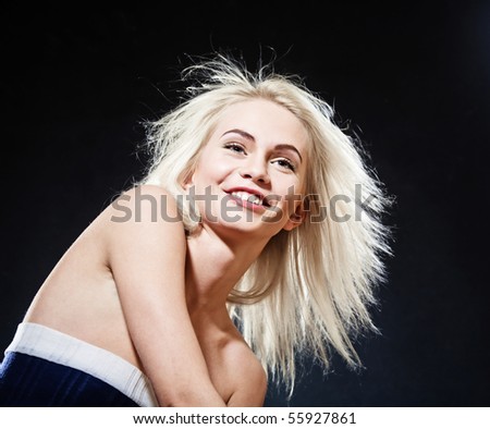 Young pretty girl with white hair portrait