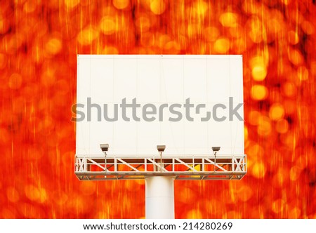 billboard signpost with red bokeh background
