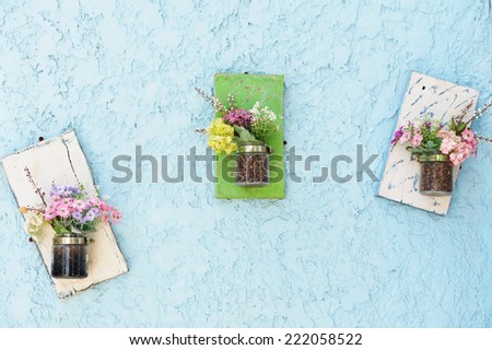 hanging decor flower pot  on wall