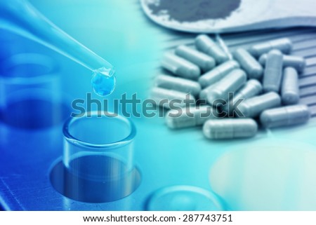 pharmaceutical background , chemical test drug at science lab