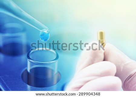 chemistry test at medical science lab , pharmaceutical concept