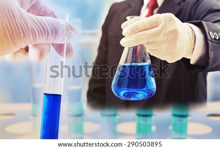 business man research at science , pharmaceutical concept