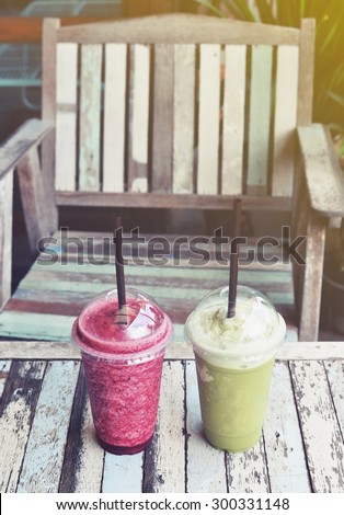 fruit smoothie and green tea smoothie