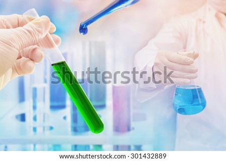 chemistry researching at science lab background